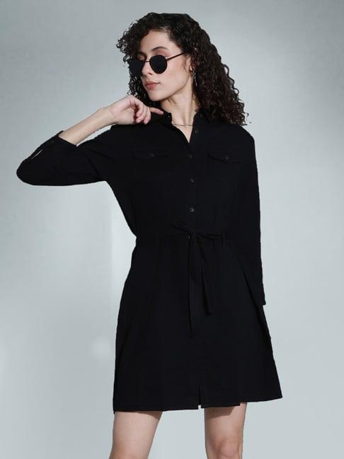 high star black shirt dress