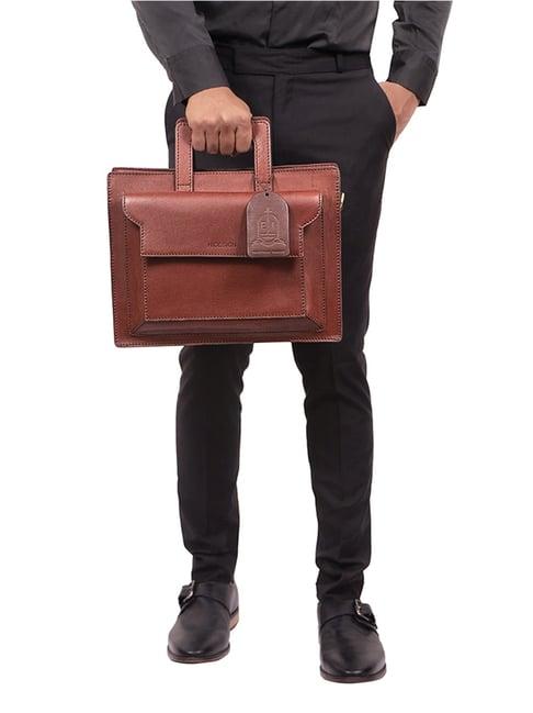 hidesign ei creation 01 leather solid laptop messenger bag