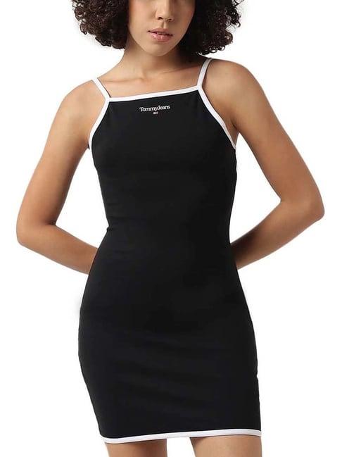 tommy hilfiger black logo skinny fit dresses