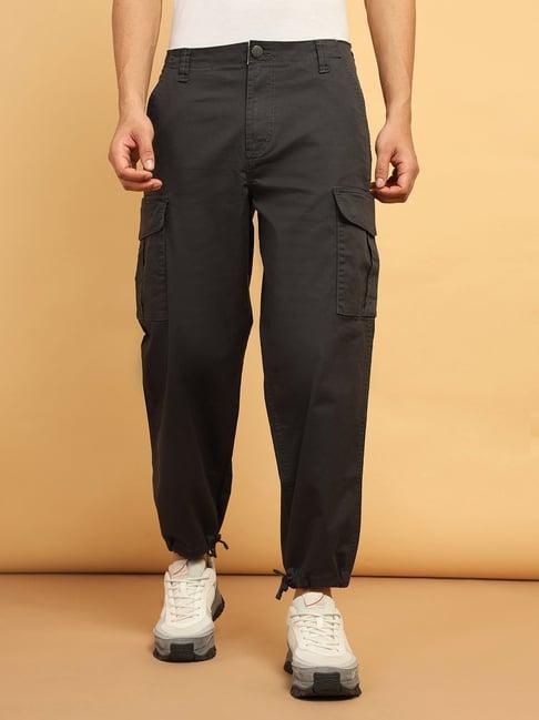 wrangler black loose fit oversized cargos