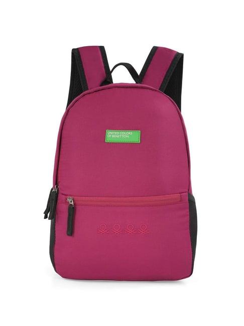 united colors of benetton citron wine polyester solid backpack - 12 ltrs