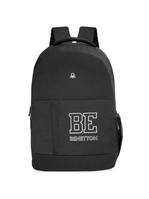 united colors of benetton coppen black polyester solid backpack - 21 ltrs