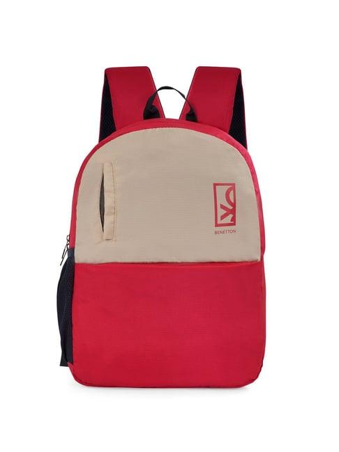 united colors of benetton hemlock wine polyester solid backpack - 12 ltrs