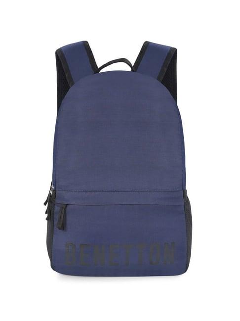 united colors of benetton reseda navy polyester solid backpack - 12.5 ltrs