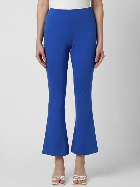 van heusen blue mid rise formal trousers