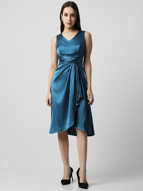 van heusen blue high-low dress