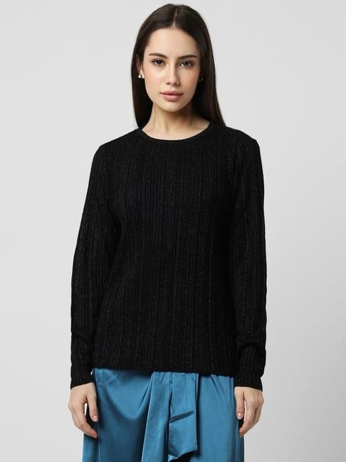 van heusen black textured pattern top