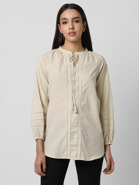 van heusen beige cotton tunic