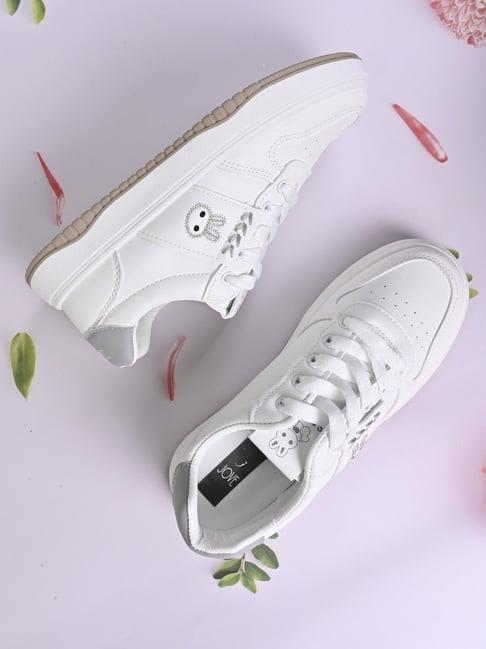 jove women's white & grey sneakers