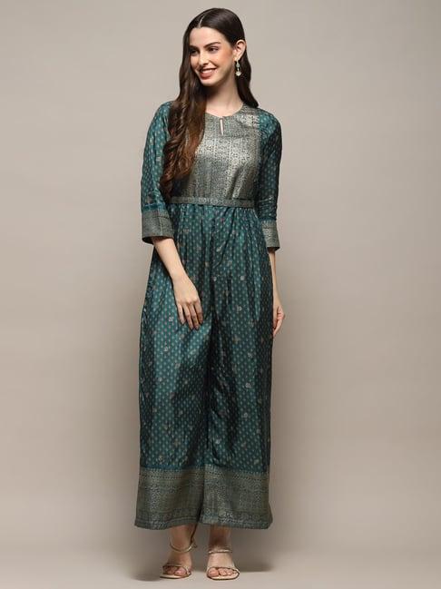 biba green printed jumpsuit