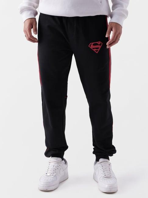 the souled store superman: symbol of hope black regular fit joggers