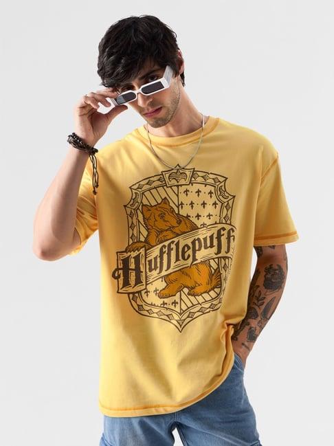 the souled store harry potter yellow loose fit oversized t-shirt