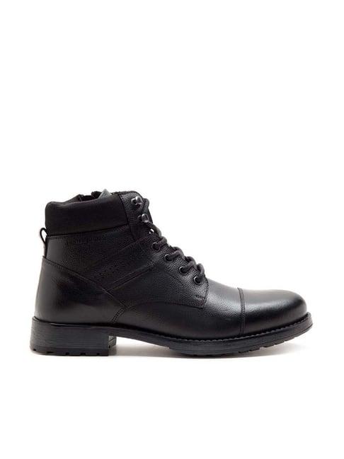 thomas crick men's black derby boots