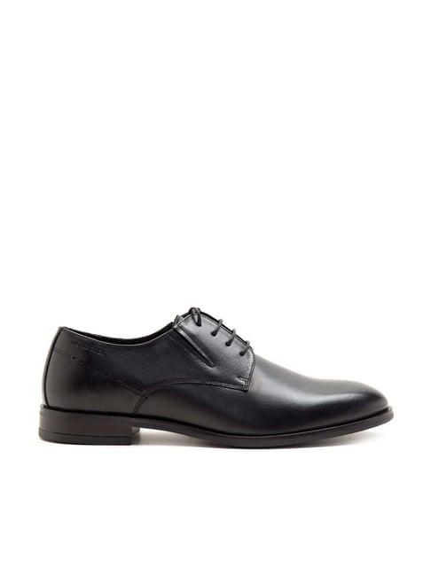 thomas crick men's black derby shoes