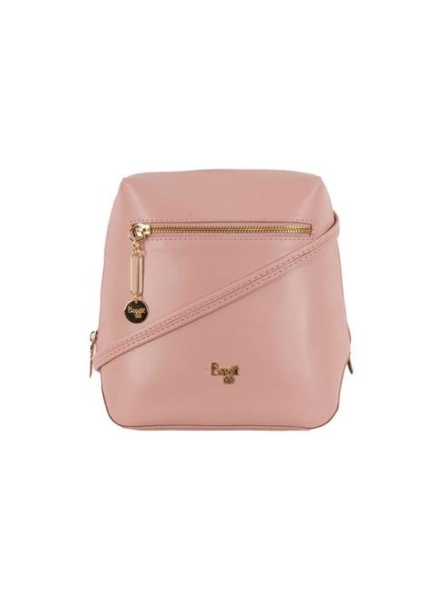 baggit pink solid small backpack