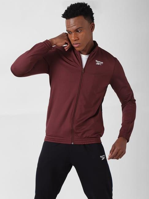 reebok training maroon regular fit ri vector track top