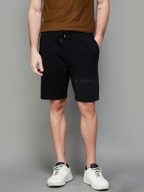 bossini black regular fit shorts