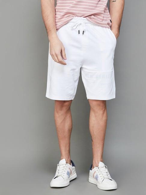 bossini white regular fit shorts