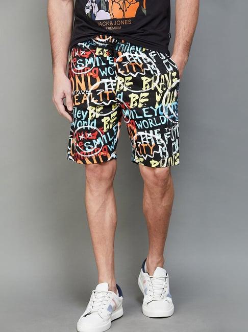 smileyworld multicolored cotton regular fit printed shorts