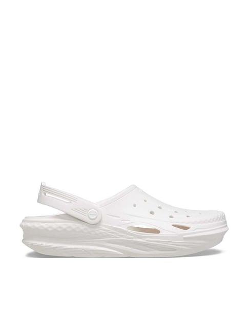 crocs men's grid white back strap clogs