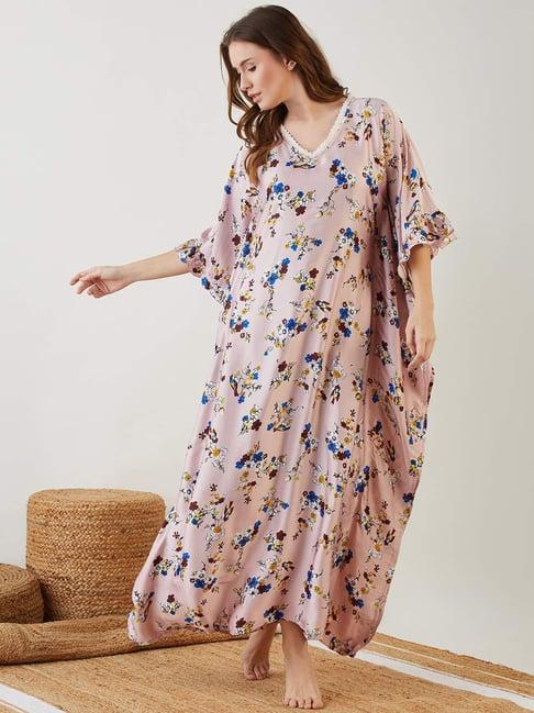 the kaftan company pink printed kaftan