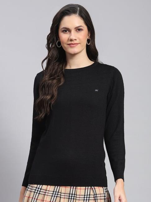 monte carlo black regular fit sweater