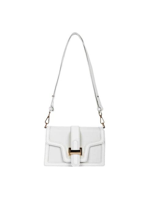 lino perros white textured medium shoulder bag