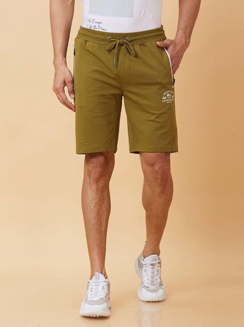 being human olive regular fit shorts