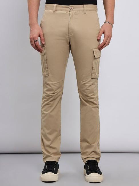 lee light brown comfort fit cotton cargos