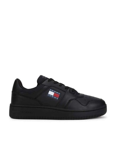 tommy hilfiger men's triple black casual sneakers