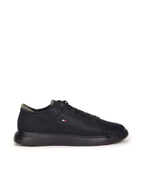 tommy hilfiger men's black casual sneakers