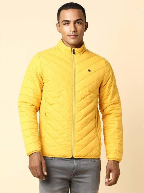 allen solly yellow regular fit quilted jacket