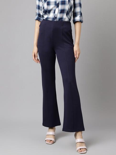 latin quarters blue regular fit mid rise pants