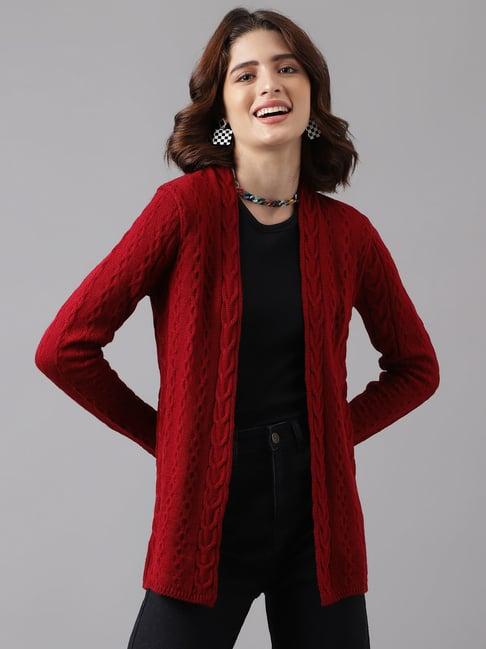 latin quarters red knitted shrug