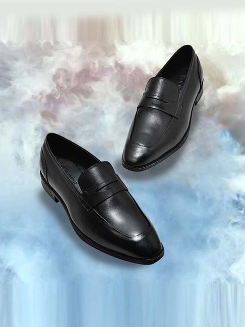 woodland men's black formal loafers