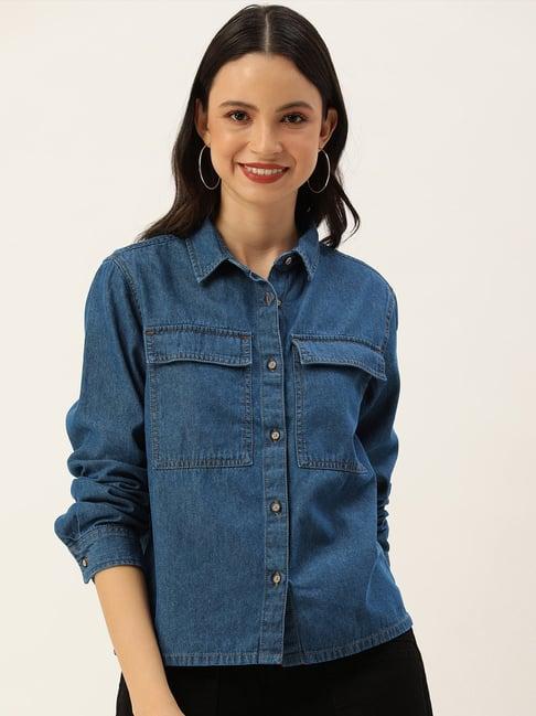 bene kleed blue denim shirt