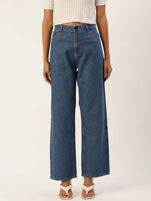 bene kleed blue regular fit high rise jeans