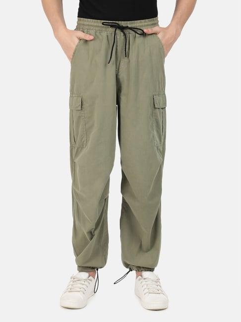 bene kleed sage green cotton parachute fit cargos