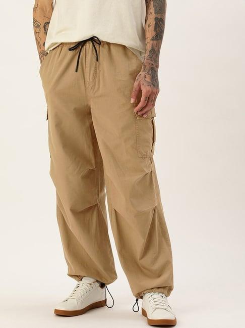 bene kleed ivory beige cotton parachute fit cargos