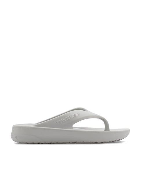 u.s. polo assn. men's grey flip flops