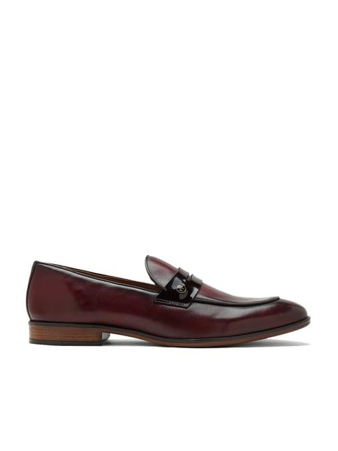 arrow men's burgundy formal loafers