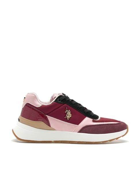 u.s. polo assn. women's maroon running shoes