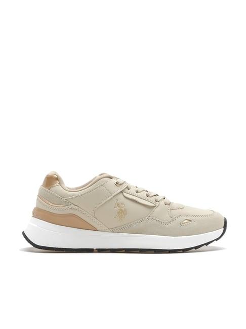 u.s. polo assn. women's beige running shoes