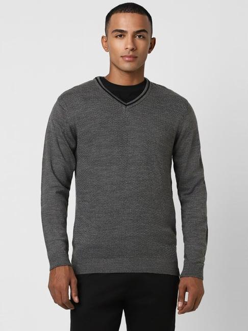 peter england grey regular fit sweater