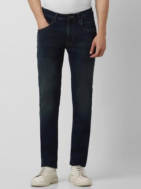 van heusen navy slim fit jeans