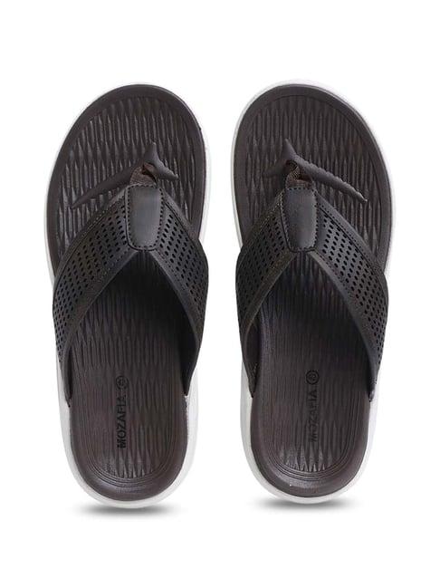 mozafia men's brown flip flops