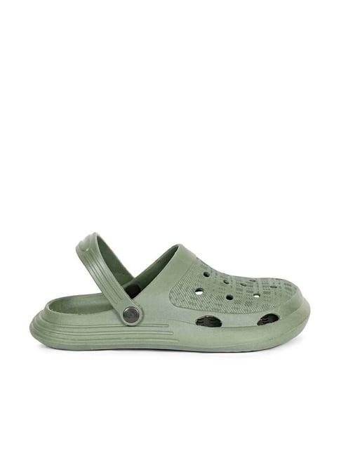 mozafia men's olive back strap clogs