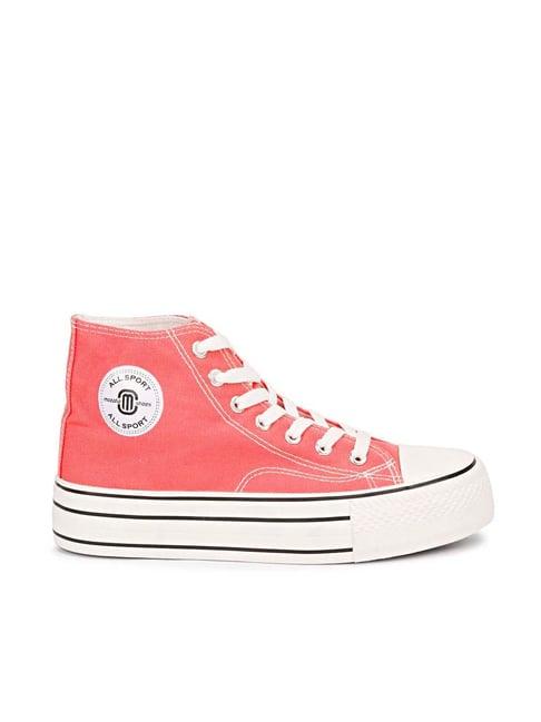 mozafia women's candy pink ankle high sneakers