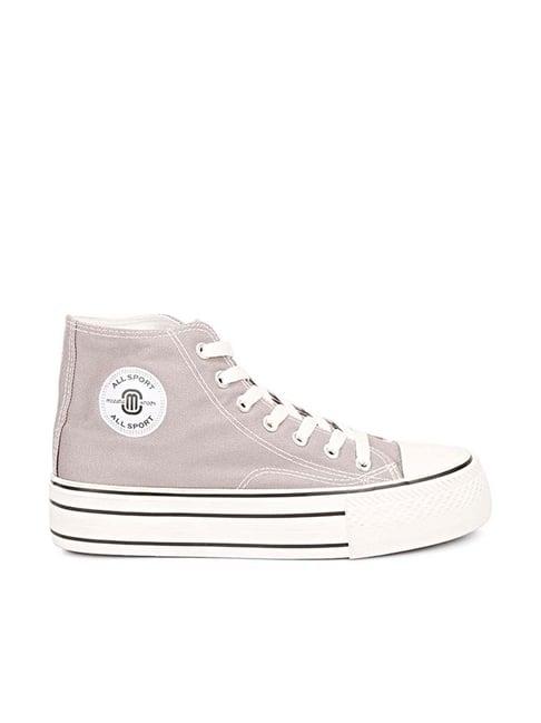 mozafia women's grey ankle high sneakers