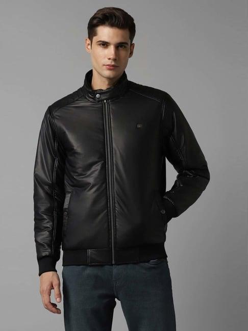 louis philippe black regular fit jacket